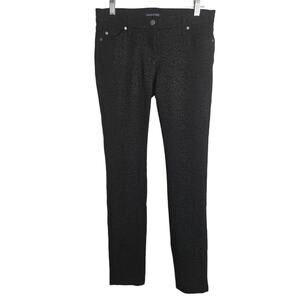 Eileen Fisher Women's Black Patterned 5-Pocket Ponte Pants Size 2